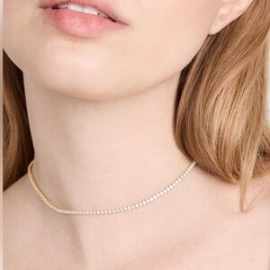 SHASHI 14K Gold Plated Tennis Diamond Style Necklace